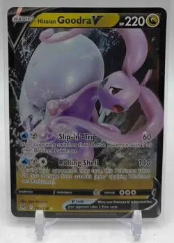 2022 Pokemon Sword & Shield Lost Origin Hisuian Goodra V #135/196 Holo - Image 1