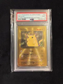 2021 Pokemon Celebrations Pikachu #58 Metal Ultra Premium Collection PSA 9 Mint - Image 1