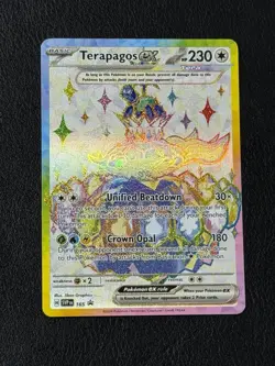 2023 Pokemon SVP Black Star promo Rainbow Terapagos Ex 165 Rainbow Holo Full Art - Image 1