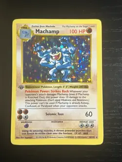 POKEMON 3 VINTAGE HOLOS SHADOWLESS CARDS LOT ( NIDOKING , HITMONCHAN , MACHAMP ) - Image 4