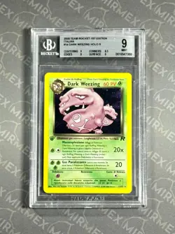 Pokemon BGS 9 Dark Weezing #14 Holo 1st Edition Team Rocket 2000 Italiano - Image 2