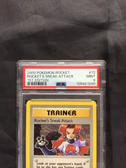 Pokemon: Team Rocket 1st Edition Rare: Rocket's Sneak Attack 72/82 PSA 9 - Image 3