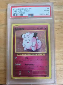 Pokemon XY EVOLUTIONS CLEFAIRY 63/108 Melofee RARE HOLO TCG Near Mint PSA 9 - Image 1