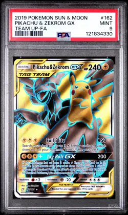 Pokemon Team Up Pikachu & Zekrom GX Full Art #162 - PSA 9 - Image 1