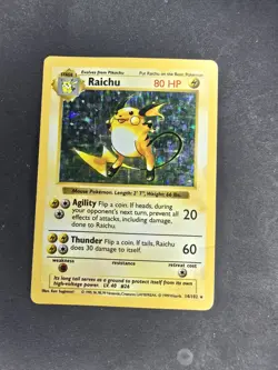 Pokemon TCG Base Set Raichu Holo Card 14/102 Vintage Rare Unlimited - Image 1