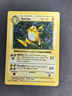 Pokemon TCG Base Set Raichu Holo Card 14/102 Vintage Rare Unlimited - Image 2