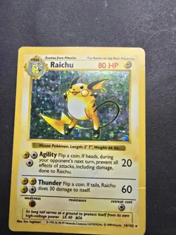 Pokemon TCG Base Set Raichu Holo Card 14/102 Vintage Rare Unlimited - Image 3