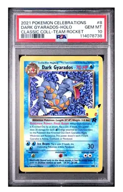 2021 Pokemon Celebrations Dark Gyarados Holo Classic Collection PSA 10 Gem Mint - Image 1