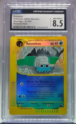 2003 Pokemon Skyridge - Amonitas Reverse Holo - 41/144 - CGC 8.5 Grading Deutsch - Image 1