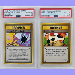 Pokemon Japanese Banned Koga's Ninja Trick & Moo Moo Milk PSA 10 Gem Mint - Image 1