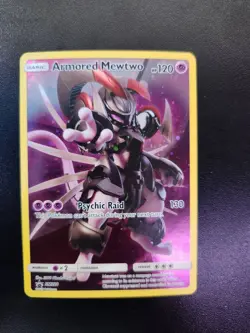 Pokemon TCG Armored Mewtwo - SM228 Black Star Promo MP swirl! - Image 1