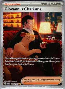 Giovanni's Charisma 204/165 - Pokemon SV: 151 (MEW) - Special Illustration (NM) - Image 1