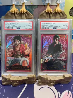PSA 10 Luffy & Zoro STO1-001 & OPO1-001 Weekly Shonen Jump-Jan One Piece Card JP - Image 1