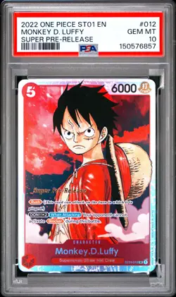 2022 ONE PIECE STARTER DECK ST01-STRAW HAT CREW #012 MONKEY D. LUFFY PSA 10 - Image 1