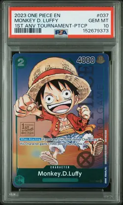 2023 ONE PIECE 1ST ANNIVERSARY TOURNAMENT MONKEY D. LUFFY PSA 10 - Image 1