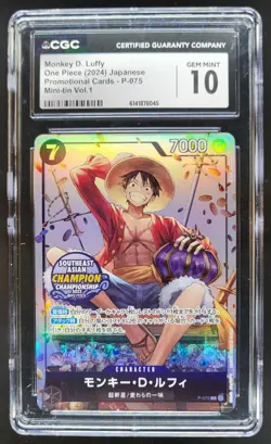 2024 ONE PIECE JP MONKEY D. LUFFY PROMO P-075 MINI-TIN CGC 10 K PT - Image 1