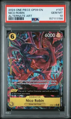 2024 ONE PIECE OP09-EMPERORS IN THE NEW WORLD ALTERNATE ART NICO ROBIN PSA 10 - Image 1