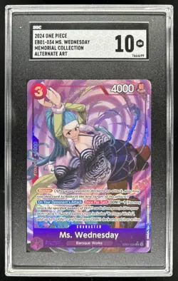 2024 One Piece Memorial Ms. Wednesday Super Rare Alt Art #EB01-034 SGC 10 - Image 1