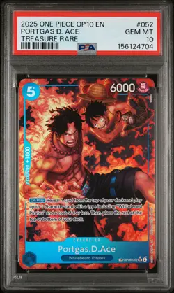 2025 ONE PIECE OP10-ROYAL BLOOD TREASURE RARE #052 PORTGAS D. ACE PSA 10 - Image 1