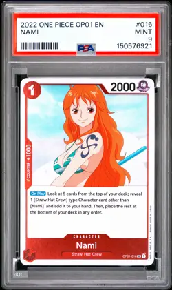2022 ONE PIECE OP01-ROMANCE DAWN #016 NAMI PSA 9 - Image 1