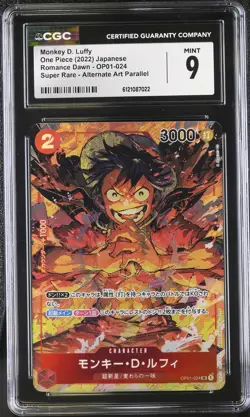 Monkey D. Luffy #OP01-024 Japanese 2022 One Piece Romance Dawn CGC 9 - Image 1