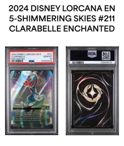 Disney Lorcana Clarabelle Light on Her Hooves Enchanted Holo EN 211/204 PSA 10 - Image 1