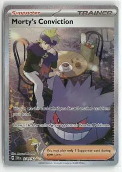 Mortys Conviction 211/162 SIR Temporal Forces Pokemon English Card (MP) - Image 1