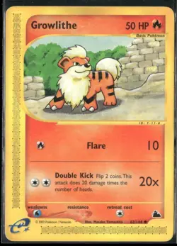 Growlithe 62/144 Skyridge Pokemon English Card (MP) - Image 1