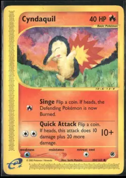 Cyndaquil 104/165 Expedition Base Set Pokemon English Card (MP) - Image 1