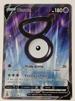 Unown V 176/195 Silver Tempest NM Full Art Pokemon Card - Image 1