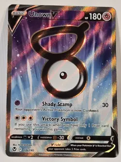 Unown V 176/195 Silver Tempest NM Full Art Pokemon Card - Image 2