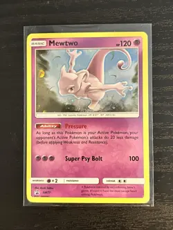 Mewtwo SM77 Holo Black Star Promo Pokemon Card 💫Swirl - Image 1