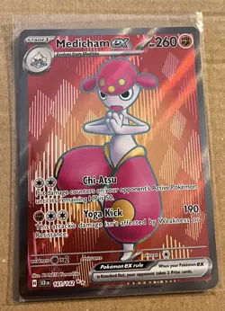 Pokemon Medicham Ex Scarlet & Violet Stellar Crown SV07 #161/142 Ultra Rare Card - Image 1