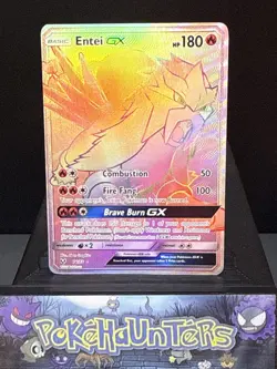 Pokemon Card Entei GX 74/73 Shining Legends Secret Holo Rare Near MInt - Image 1