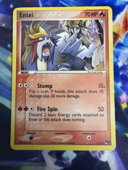Entei HOLO 1/17 - Pop Series 2 #1 Vintage Mid Era Pokemon Card - LP - Image 1