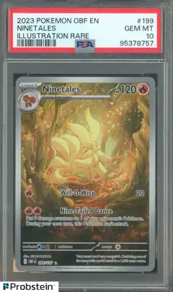 2023 Pokemon OBF EN #199 Ninetales Illustration Rare PSA 10 GEM MINT - Image 1