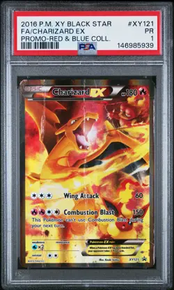 2016 POKEMON XY BLACK STAR PROMO #XY121 FULL ART/CHARIZARD EX PSA 1 - Image 1
