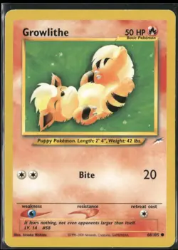 Growlithe 68/105 Neo Destiny Pokemon English Card (MP) - Image 1