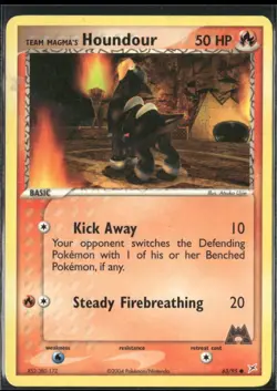 Team Magma's Houndour 63/95 EX Team Magma vs Team Aqua Pokemon English Card (MP) - Image 1