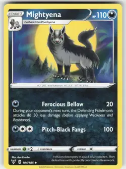 Mightyena 104/185 Uncommon Vivid Voltage Pokemon Near Mint - Image 1