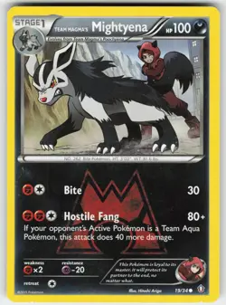 Team Magma's Mightyena 19/34 Common Double Crisis Pokemon Moderately Played - Image 1
