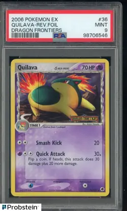 2006 Pokemon EX Dragon Frontiers quilava Reverse foil PSA 9 - Image 1