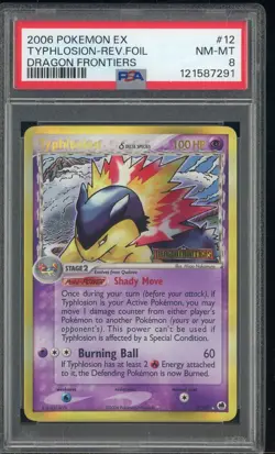 2006 Pokemon EX Dragon Frontiers typhlosion Reverse foil PSA 8 - Image 1