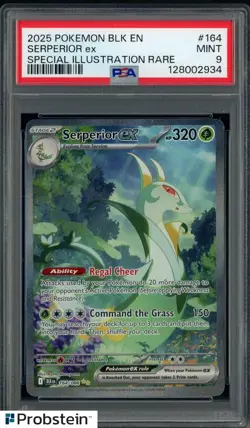 2025 Pokemon BLK En Special Illustration Rare #164 Serperior Ex PSA 9 MINT - Image 1