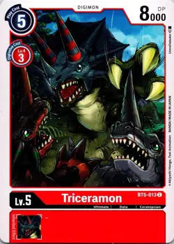Triceramon BT5-013 Black Common Ultimate (Lv5) Digimon CCG Card - Image 1
