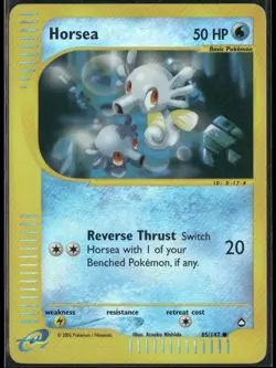 Horsea 85/147 Reverse holo Aquapolis Pokemon English Card (MP) - Image 1