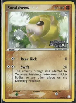 Sandshrew 74/109 Reverse Holo EX Team Rocket Returns Pokemon English Card (MP) - Image 1