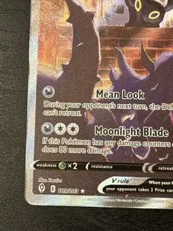 Umbreon v Alt Art 189/203 Pokemon SWSH Evolving Skies Alternate Art NM - Image 5