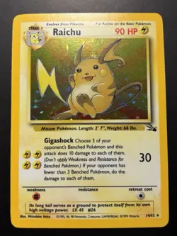 Pokemon TCG - Raichu 14/62 Fossil Holo Rare - NM - Image 1