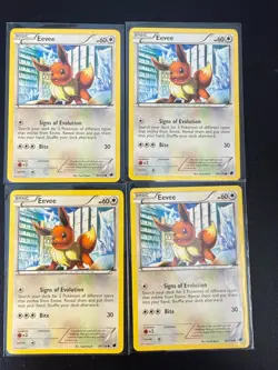 4 x Eevee 90/116 Pokemon Plasma Freeze - Image 1